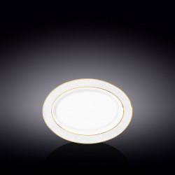 Блюдо овальное с золотыми линиями 20x14 см WL-880102114/A